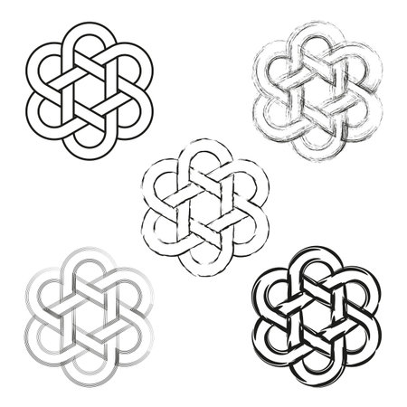 Professionalism celtic Vector. Interwoven brush silhouettes. Artistic ink strokes. Sophisticated tribal decorations. EPS 10.のイラスト素材