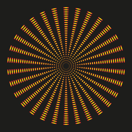 Radial burst pattern. Orange gradient Vector. Circular shape detail. Dark background theme. Manual...