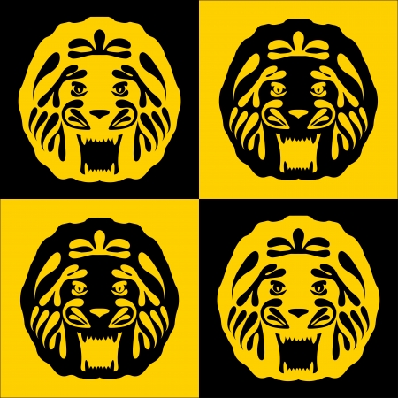 lion with a gold maneのイラスト素材