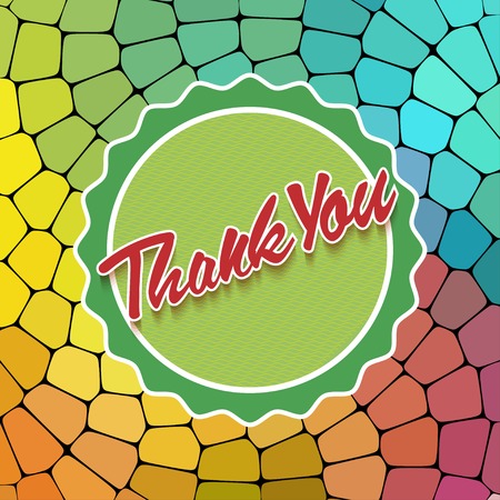 Thank you card on colorful  background. Gratitude card for different occasions.のイラスト素材