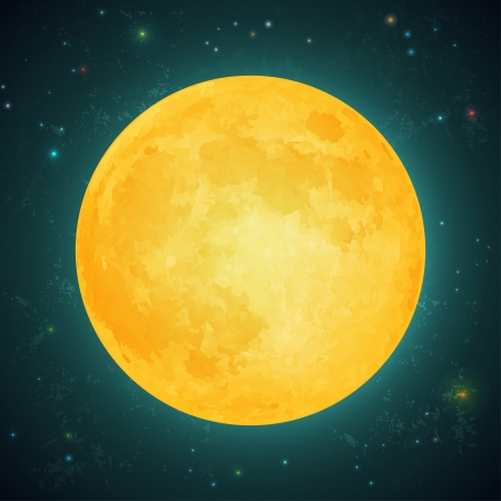 Illustration of a full moon  on a background of the starry skyのイラスト素材