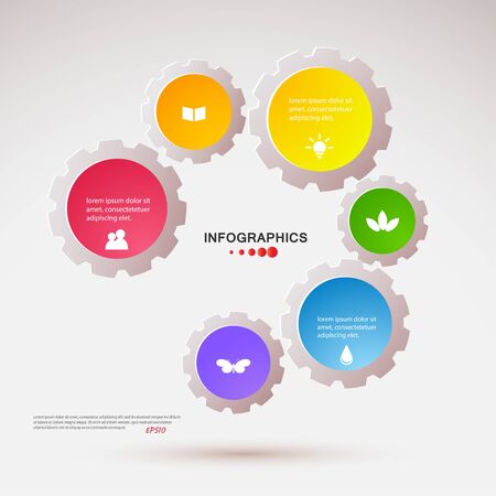  Modern Design template, can be used for infographics, numbered banners, graphic or website layout vector のイラスト素材