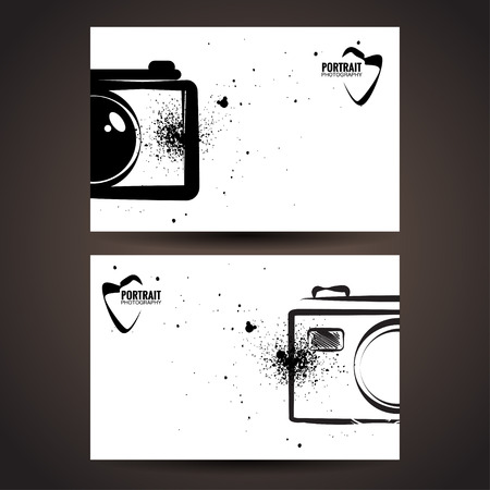 Photo studio icon.Vector illustration.Photographer business card template.のイラスト素材