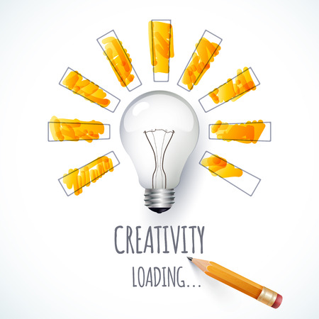 Idea. Design of progress bar, loading creativityのイラスト素材