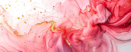 Liquid abstract pink marble texture watercolor painting, alcohol ink backgroundの写真素材