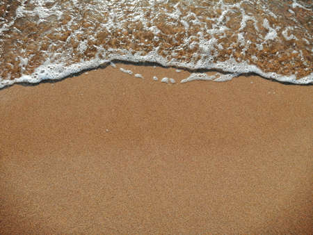 View of the coast with yellow sand and the sea in the form of an incoming wave, there is free space for text.の写真素材
