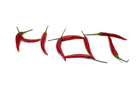 red hot chili pepper isolated on a white backgroundの写真素材