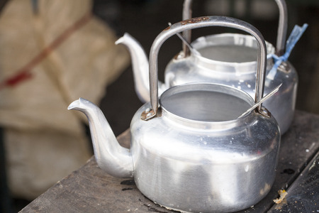 Antique kettles の写真素材
