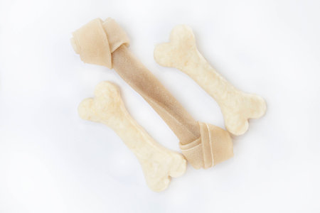 dog bones, isolated on a white backgroundの写真素材