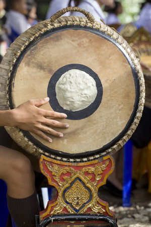Drummer in a traditional thai musical bandの写真素材