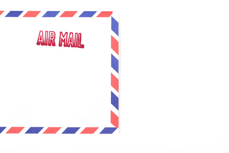 air mail stamped on the envelopeの写真素材