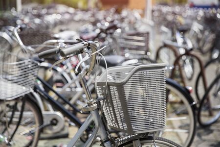 Bicycle parking in Japanの写真素材