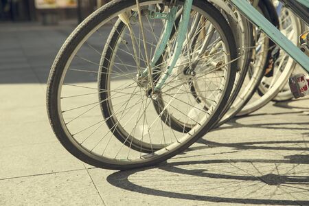 Bicycle parking in Japanの写真素材