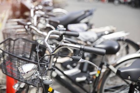 Bicycle parking in Japanの写真素材