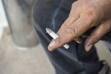 smoking cigarette