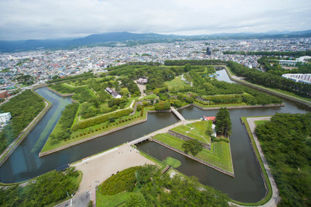 Goryokaku Park View From Goryokaku Tower Observatoryのeditorial素材