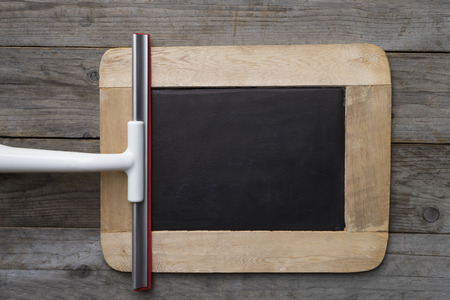 House cleaning product on wood table, concept and ideaの写真素材