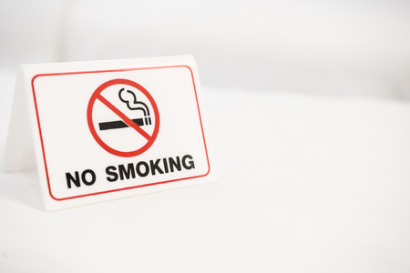 No smoking sign in bedroomの写真素材