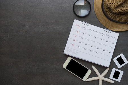 travel planning on wooden backgroundの写真素材