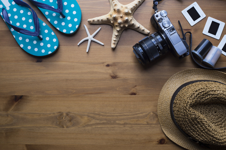 travel planning on black backgroundの写真素材