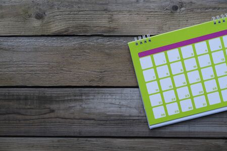 close up of calendar on the table, planning for business meeting or travel planning conceptの写真素材
