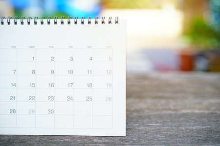 close up of calendar on the table for planner,business,organization,management schedule, calender concept.の写真素材