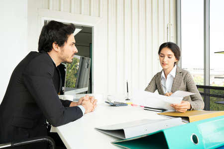 Business people working in conference room, success business partners group meeting and...
