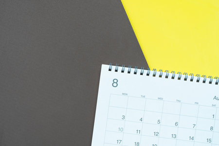 close up of calendar on the colorful table background, planning for business meeting or travel planning conceptの写真素材