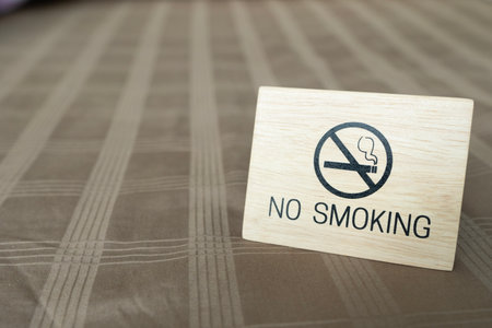 No smoking sign inside the room in the hotel