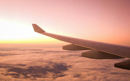 sunset on boardの写真素材