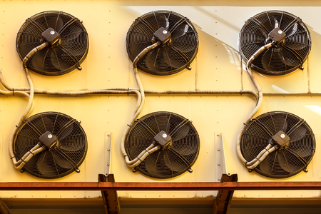 part of fan blades of modern ventilation system / Air Conditioner Ventilation Fan Background / Circular air ventilation duct / Air Conditioner Ventilation Fan Backgroundの写真素材