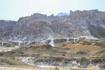 Iranian rocks covered in snow. The nature of Iran.の写真素材