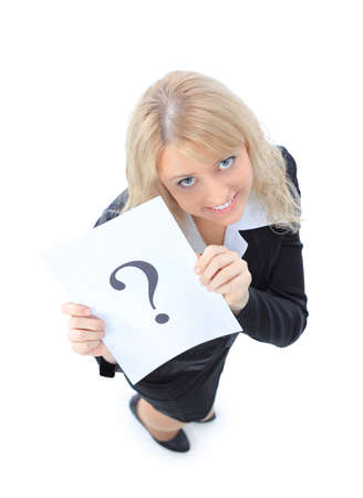 Unidentifiable business woman isolated on white 