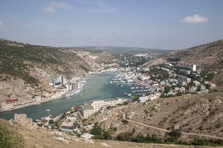 Balaklava town and Balaklava Bay. Vicinity of Sevastopol. Black Sea. Crimea.の写真素材
