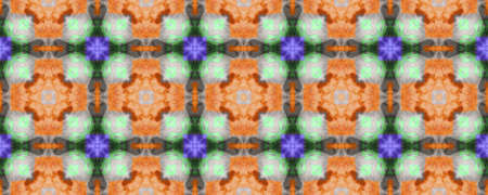 Hand Painting Texture. Orange, Green and Pink Textile Print. Tribal Backdrop.  Colorful Natural Ethnic Illustration. Hand Painting Tie Dye Texture.の写真素材