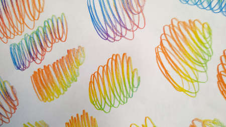 Artistic Artwork. Cute Painting. White and Green Graphic Sketch. Blue and Yellow Pencil Stroke....