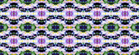 Aztec Rugs. Abstract Shibori Design. Seamless Tie Dye Ornament. Ikat African Motif. Pastel Blue and Violet Seamless Texture. Tribal Aztec Rug Pattern.の写真素材