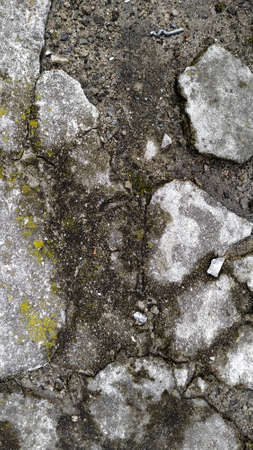 Floor Destruction. Vertical Abstract Closeup. Disaster Pothole. Slate Bad Highway. Gray Nature Tarmac. Charcoal Grey Asphalt. Floor Destruction Design. Black Rock Backdrop.の写真素材