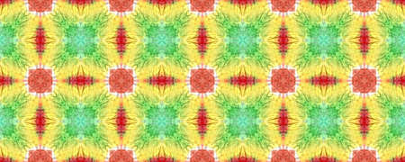 Tie Dye Background. Colorful Natural Ethnic Illustration. Asian Backdrop.  Blue, Yellow, Red and Green Textile Print. Colorful Tie Dye Background.の写真素材