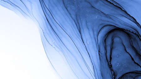 Alcohol Ink Artwork. Wash Picture. Alcohol Ink Banner. Indigo Blue Alcohol Ink Artwork. Wedding...