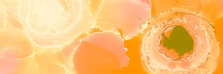 Sketch Illustration. Space Canva. Alcohol Ink Drawing. Orange Sketch Illustration. Splashing Wallpaper. Pastel Paint. Aquarel Invitation. Orange Style.の写真素材