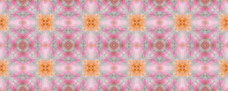 Hand Painting Texture. Rainbow Natural Ethnic Illustration. Tribal Backdrop.  Orange, Green and Pink...