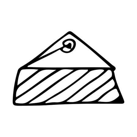 A piece of cake, simple doodle hand drawing, naive child style illustration, editable isolated iconのイラスト素材