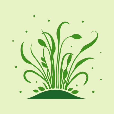 Microgreens Vector Green Color Icon. Healthy Nutrition Logo. Organic Food. Srping Themeのイラスト素材