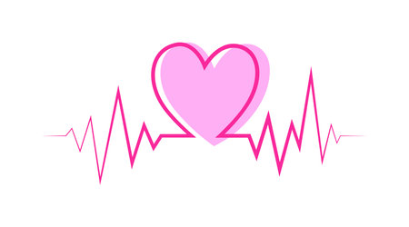 Heartbeat Vector Illustration. Pulse Line. Cardiogram on White Background. Love, Valentine Day Iconのイラスト素材