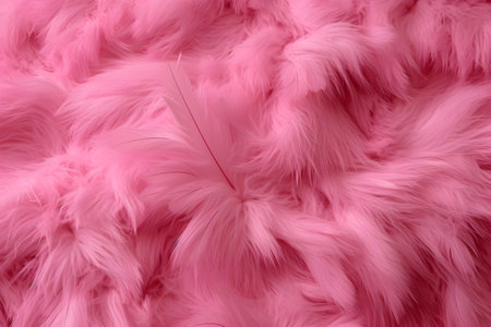 Fabric and silk fur texture with feathers. pink colorの素材