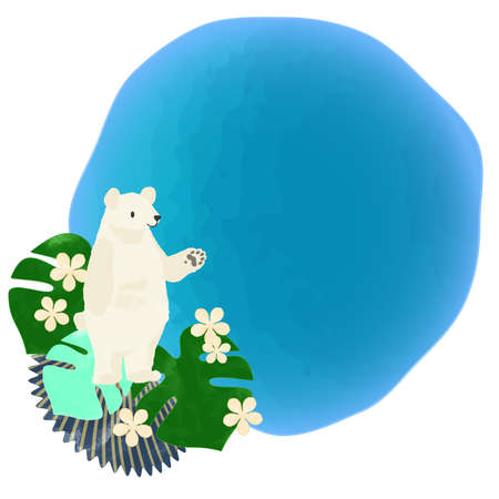 Tropical frame with polar bearの写真素材