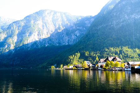 Hallstatt, Beautiful Lake in Austrian Alps (Austria)の写真素材
