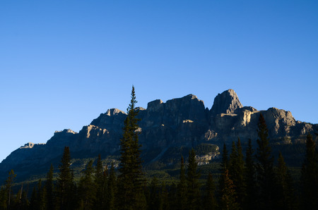 Castle Mountain in the Morning, Canadian Rockiesのeditorial素材
