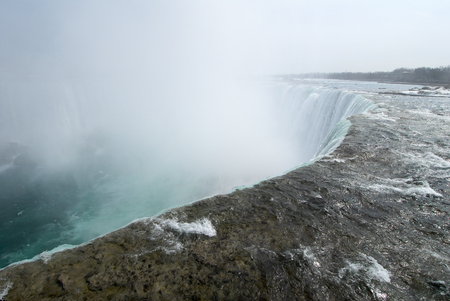 In Winter top of Niagara Falls, Ontario, Canadaの写真素材